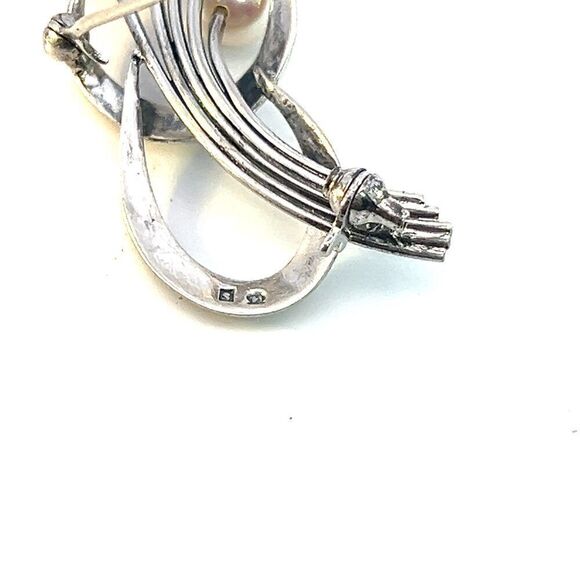 Mikimoto Estate Akoya Pearl Brooch 6.80 mm Silver M374 - Picture 6 of 8